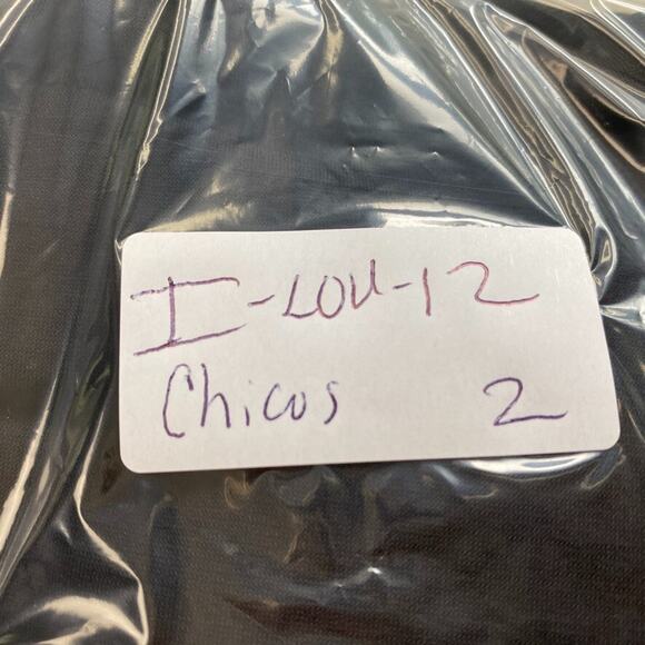 Chicos 2 Cold Shoulder Top Solid Black White Contrast Blouson Going Out Large - Picture 13 of 13